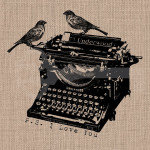 Vintage P.S. I love you typewriter birds Digital Download by Rebekah Kreiger