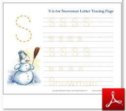 Snowman Tracing Page