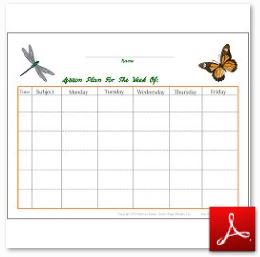 Bugs and Butterflies Lesson Plan with Subject Time