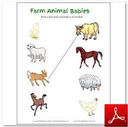 Farm Animal Babies Matching