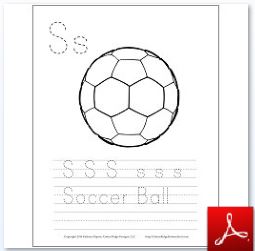 Soccer Ball Coloring Tracing Page