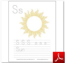 Sun Coloring Tracing Page