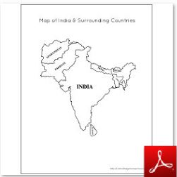 Map of India and Surrounding Countries