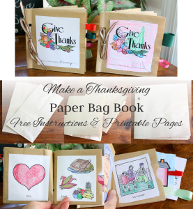 Thanksgiving Paper Bag Book Collage with Text