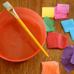 Tissue Paper Jar Votive and Canvas Art Prep