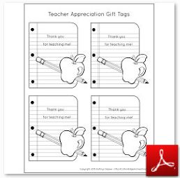 Teacher Appreciation Gift Tags