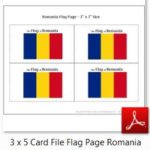 3 x 5 Card File Flag Page Romania