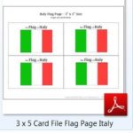 3 x 5 Card File Flag Page Italy