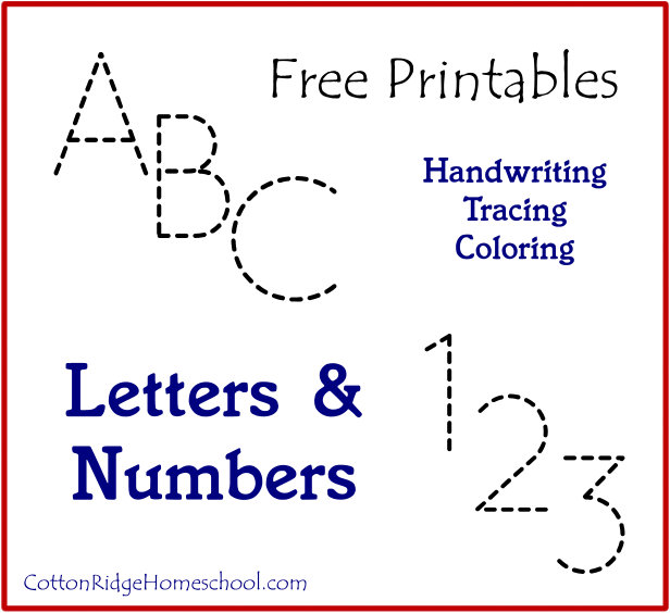 Letters & Numbers Handwriting, Tracing, & Coloring (Free
